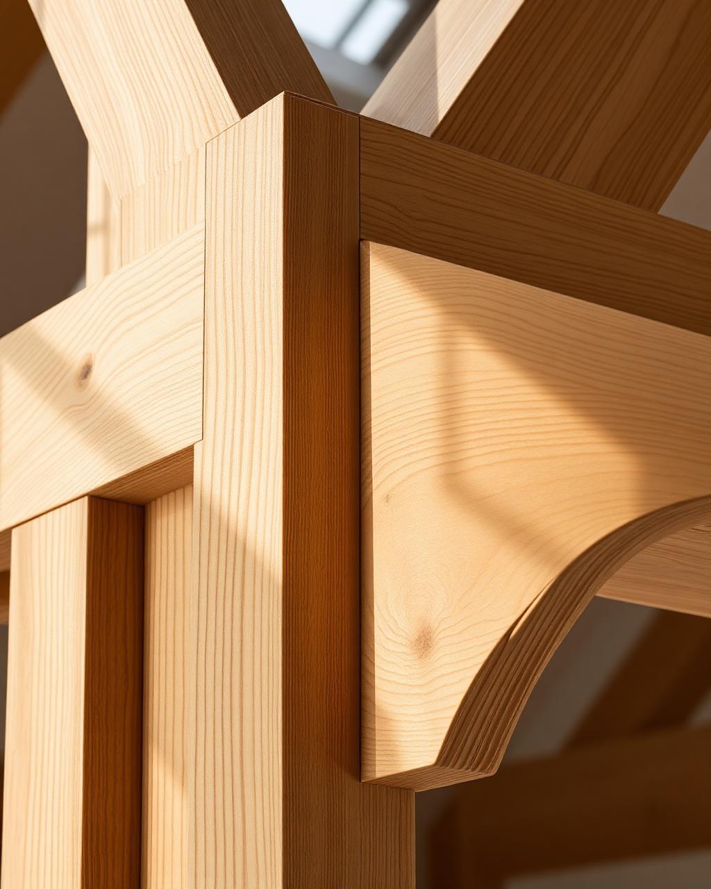 Close-up detail of precision timber joinery
